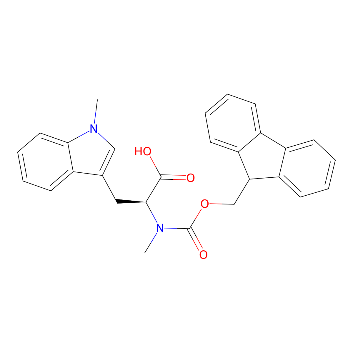 N-Fmoc-N,1-dimethyl-L-tryptophan molecular structure, CAS 2413047-17-1
