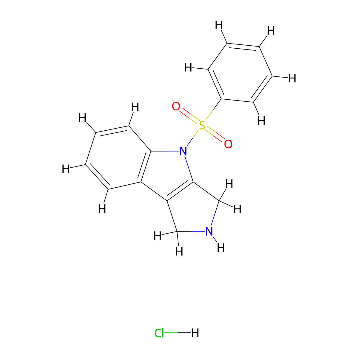 4-(benzenesulfonyl)-1H,2H,3H,4H-pyrrolo[3,4-b]indole hydrochloride molecular structure, CAS 2413074-84-5