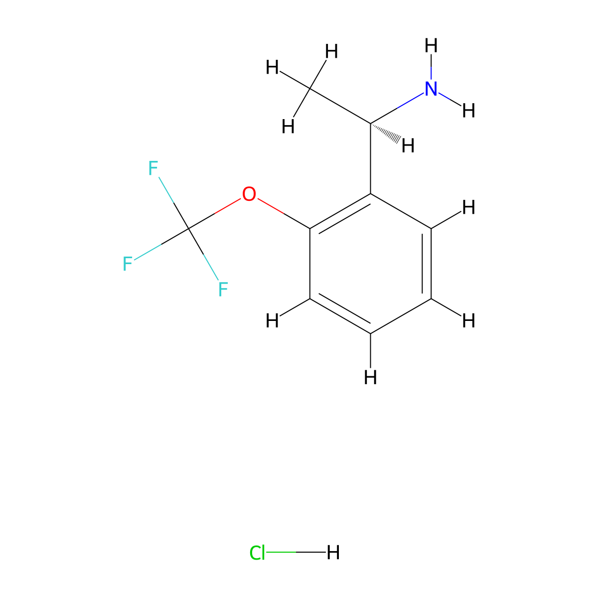 1-[2-(Trifluoromethoxy)phenyl]ethanamine hydrochloride molecular structure, CAS 2413120-39-3