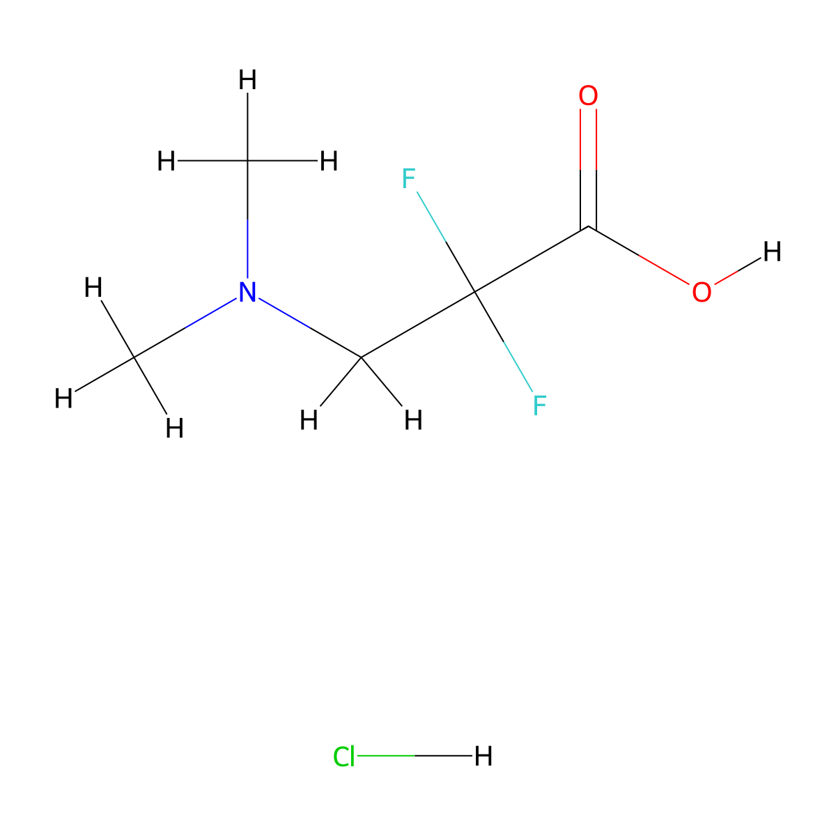 3-(Dimethylamino)-2,2-difluoropropanoic acid hydrochloride molecular structure, CAS 2413185-57-4