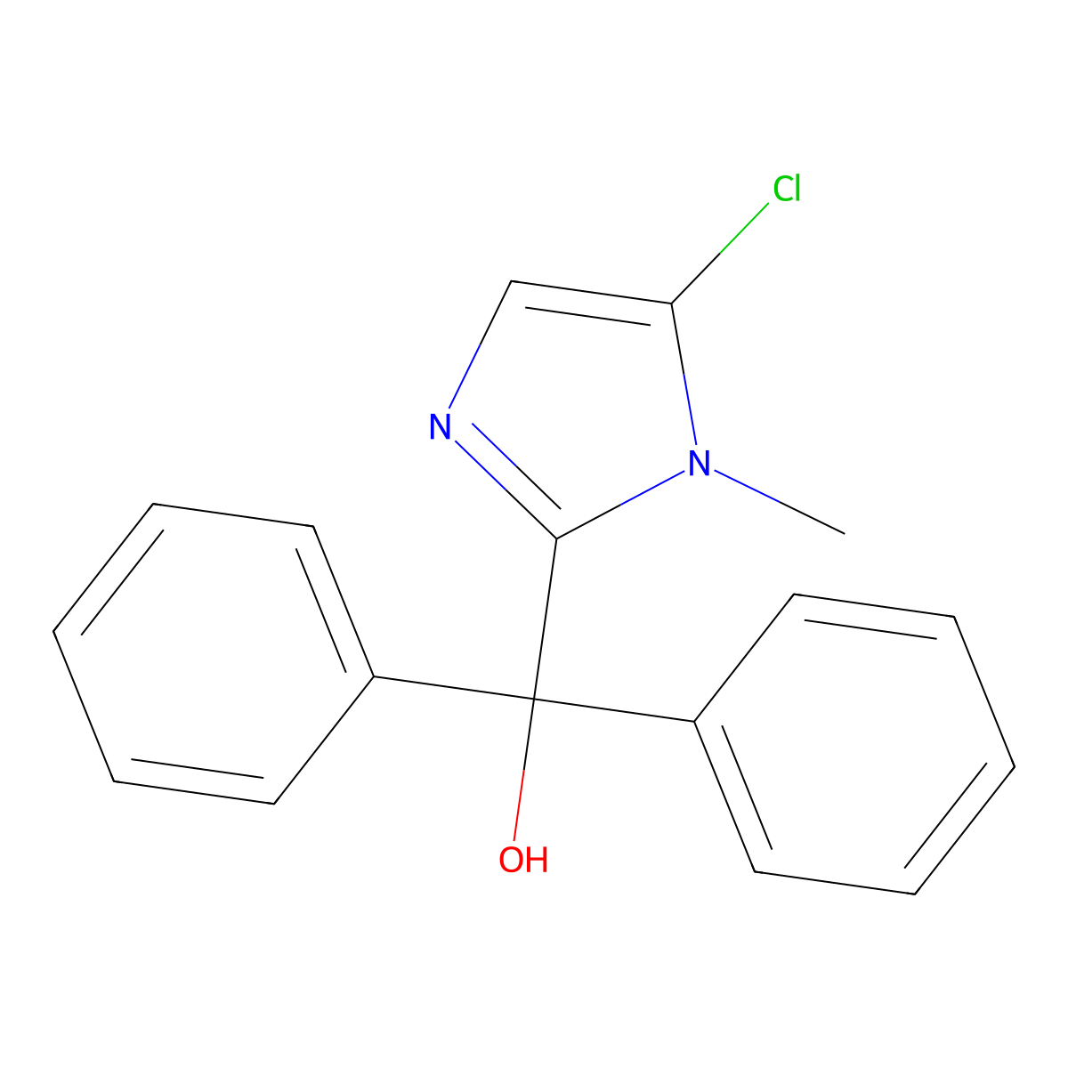 (5-chloro-1-methyl-1H-imidazol-2-yl)(diphenyl)methanol molecular structure, CAS 24132-84-1