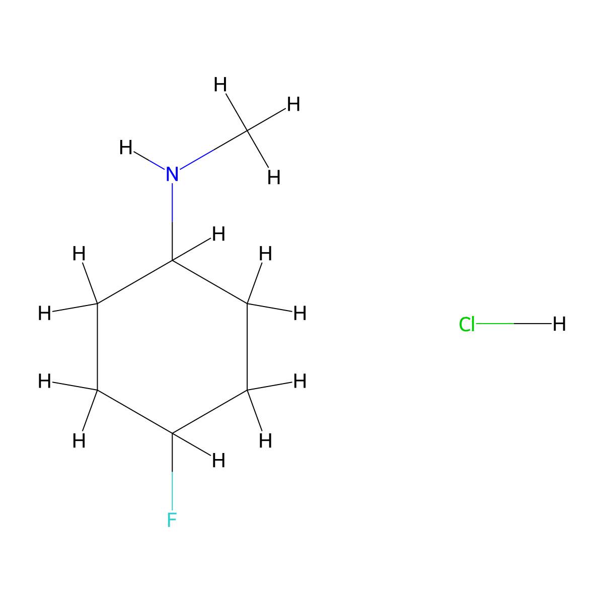 (4-Fluoro-cyclohexyl)-methyl-amine hydrochloride molecular structure, CAS 2413217-76-0