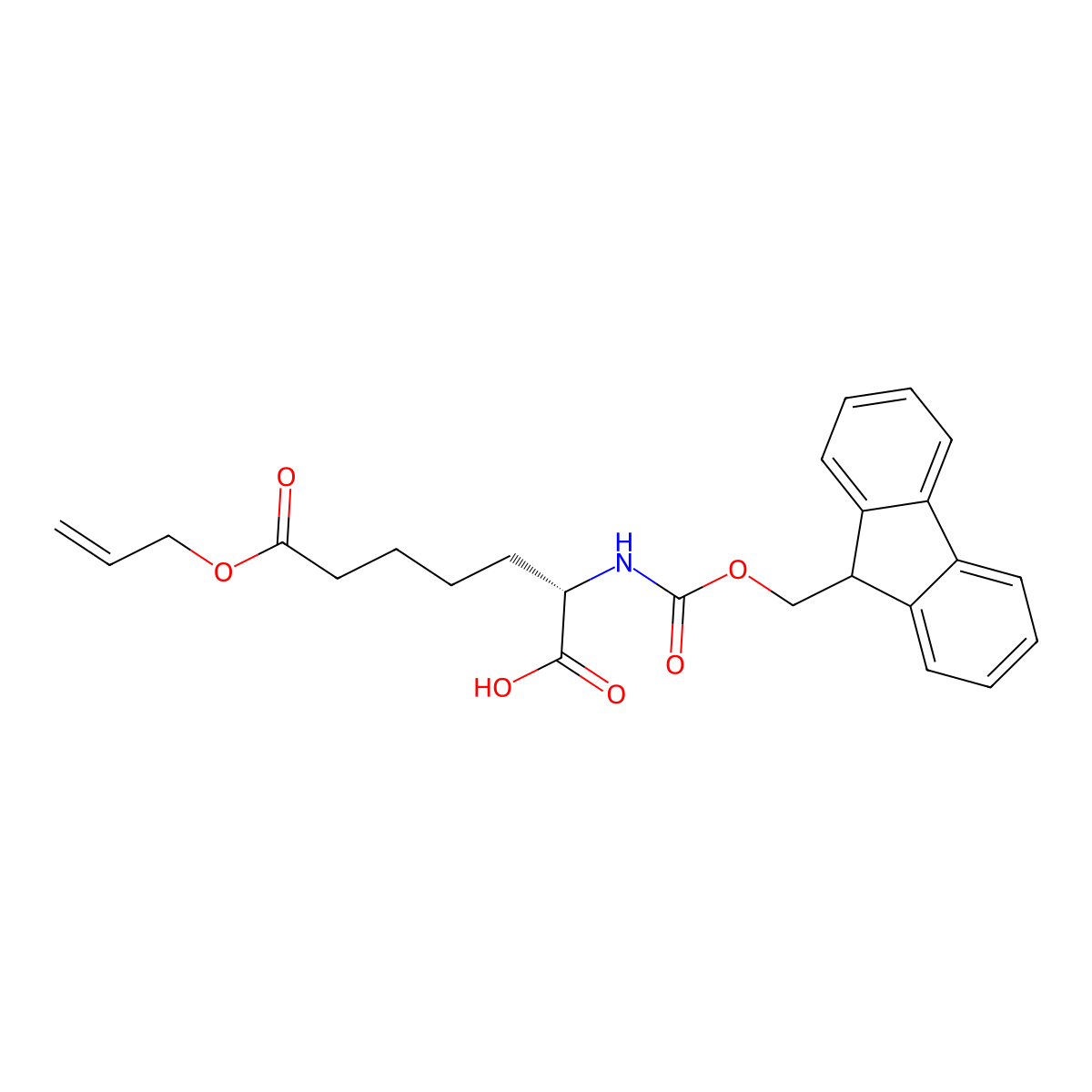 (S)-2-((((9H-Fluoren-9-YL)methoxy)carbonyl)amino)-7-(allyloxy)-7-oxoheptanoic acid molecular structure, CAS 2413233-46-0