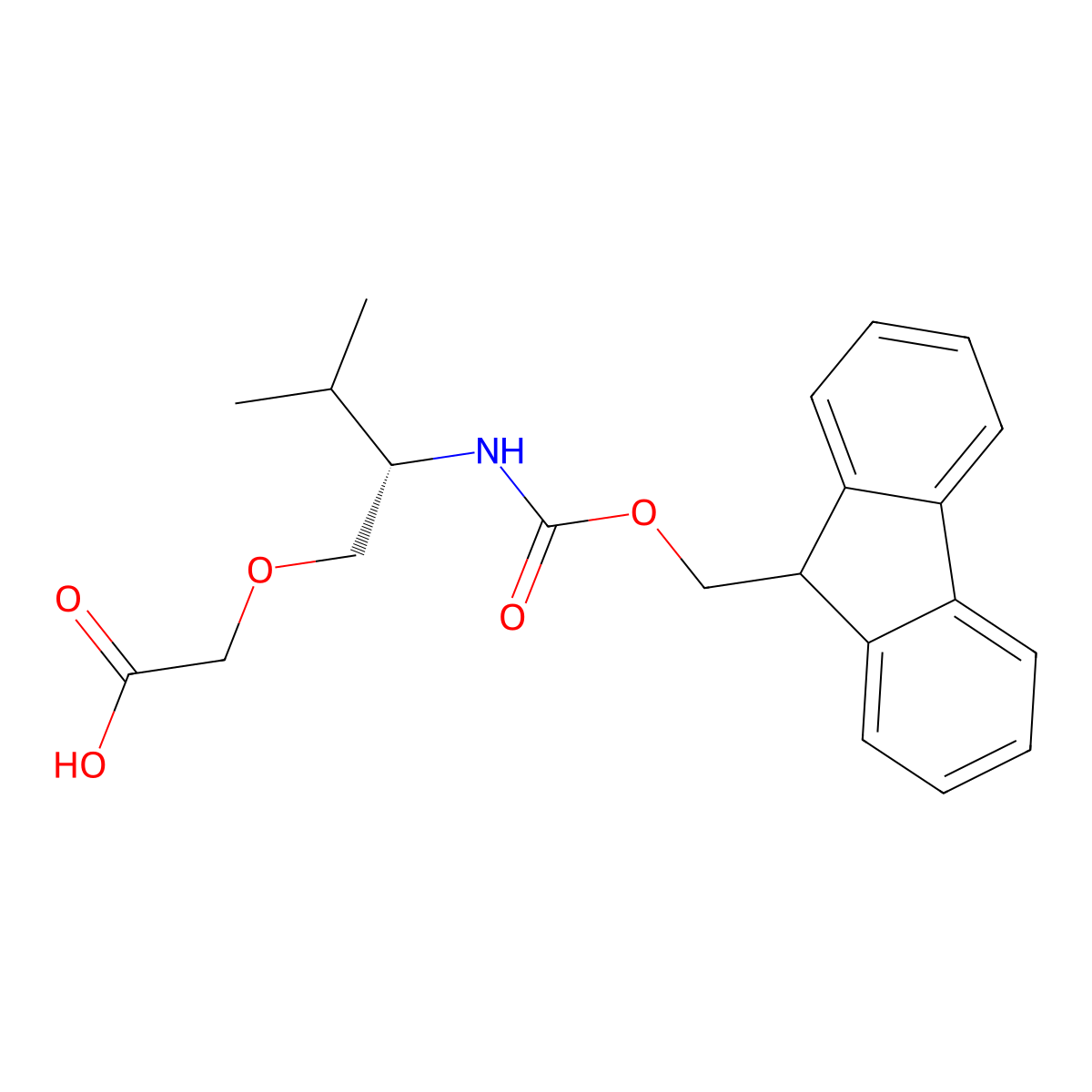 N-Fmoc-(S)-2-(2-amino-3-methylbutoxy)acetic Acid molecular structure, CAS 2413251-75-7