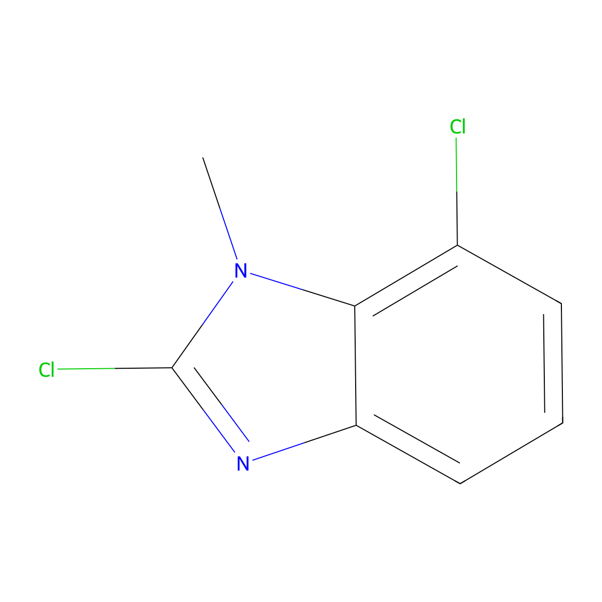 2,7-dichloro-1-methyl-1H-1,3-benzodiazole molecular structure, CAS 24133-81-1