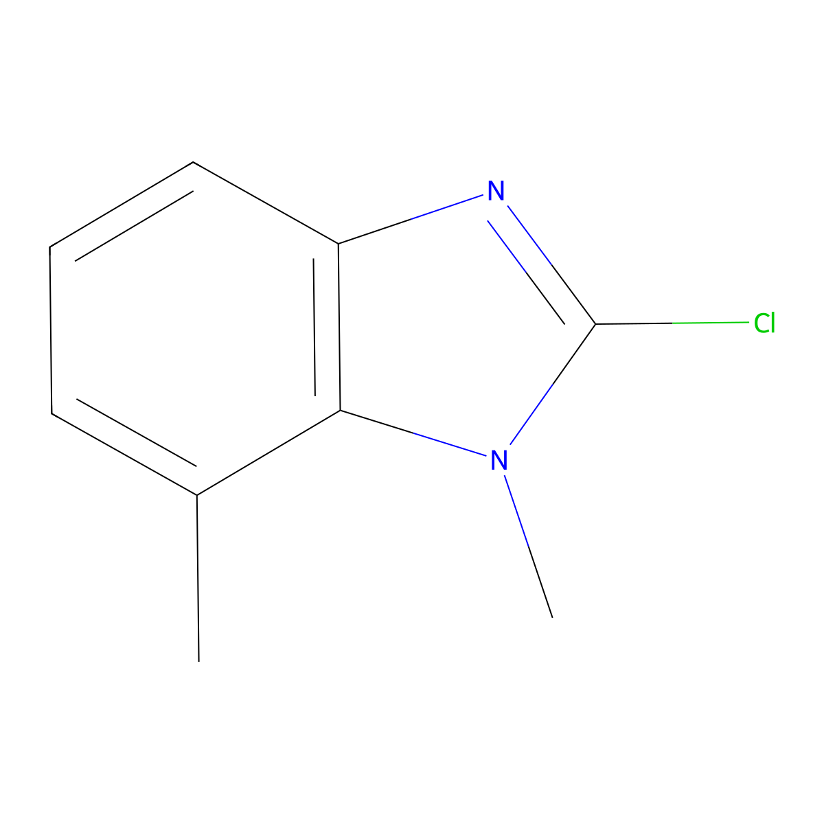 2-chloro-1,7-dimethyl-1H-benzo[d]imidazole molecular structure, CAS 24133-82-2