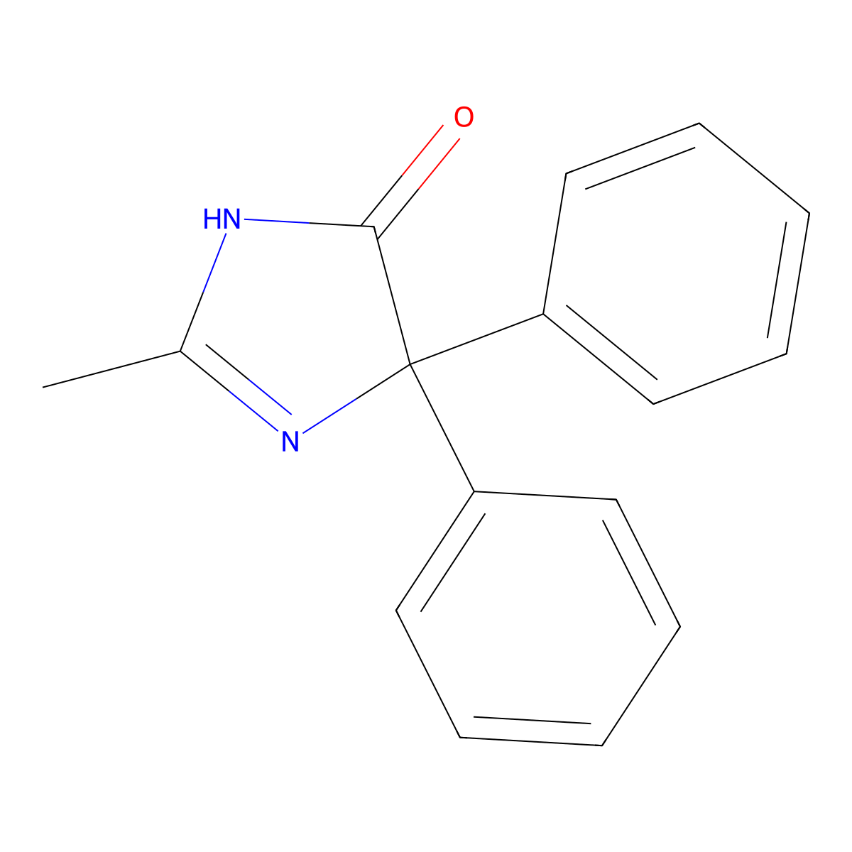 2-methyl-4,4-diphenyl-1H-imidazol-5-one molecular structure, CAS 24133-90-2