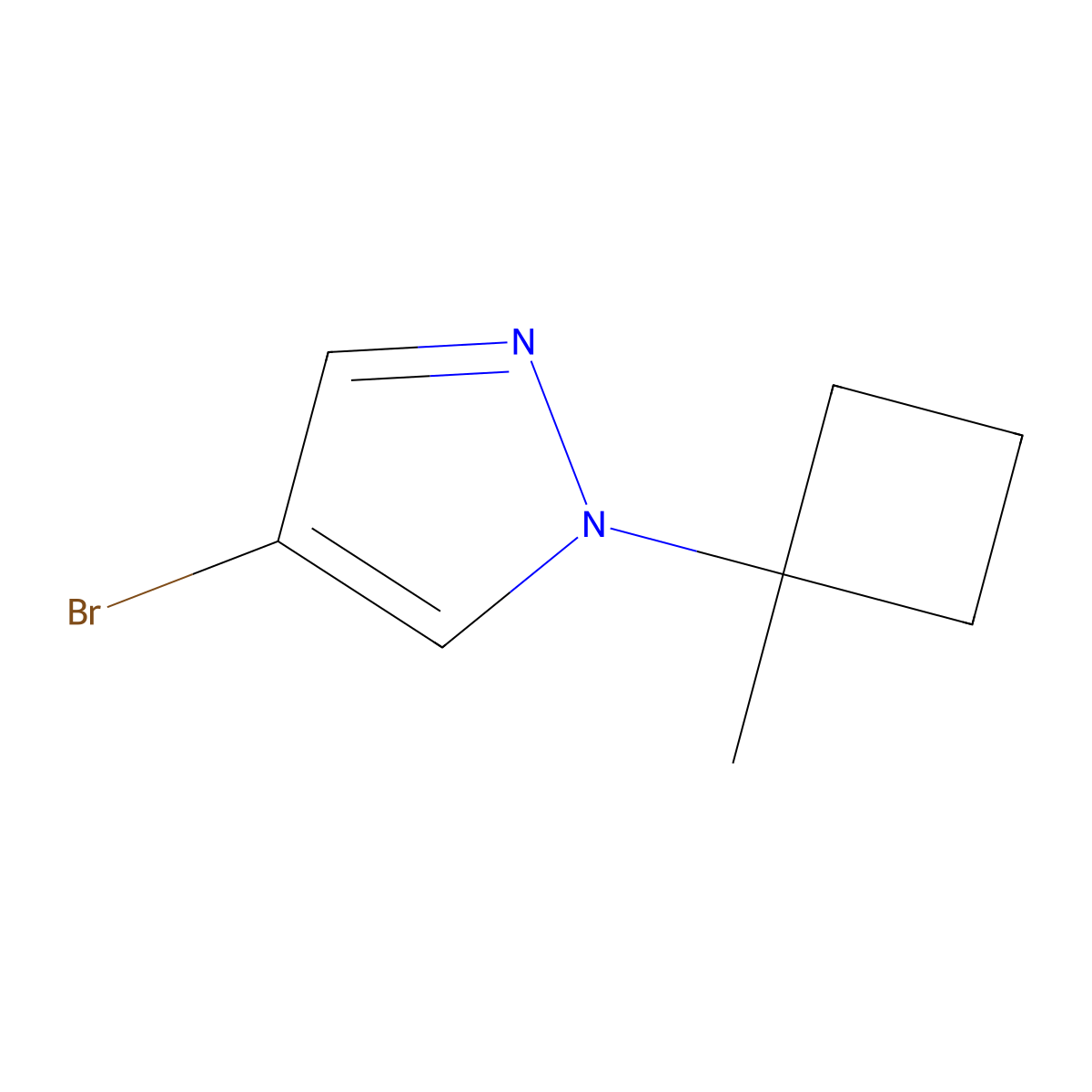 4-Bromo-1-(1-methylcyclobutyl)pyrazole molecular structure, CAS 2413346-18-4