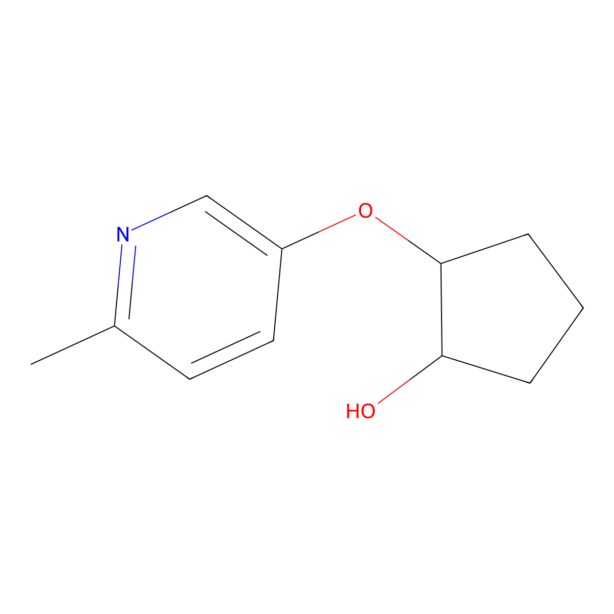 trans-2-[(6-Methylpyridin-3-yl)oxy]cyclopentan-1-ol molecular structure, CAS 2413365-17-8