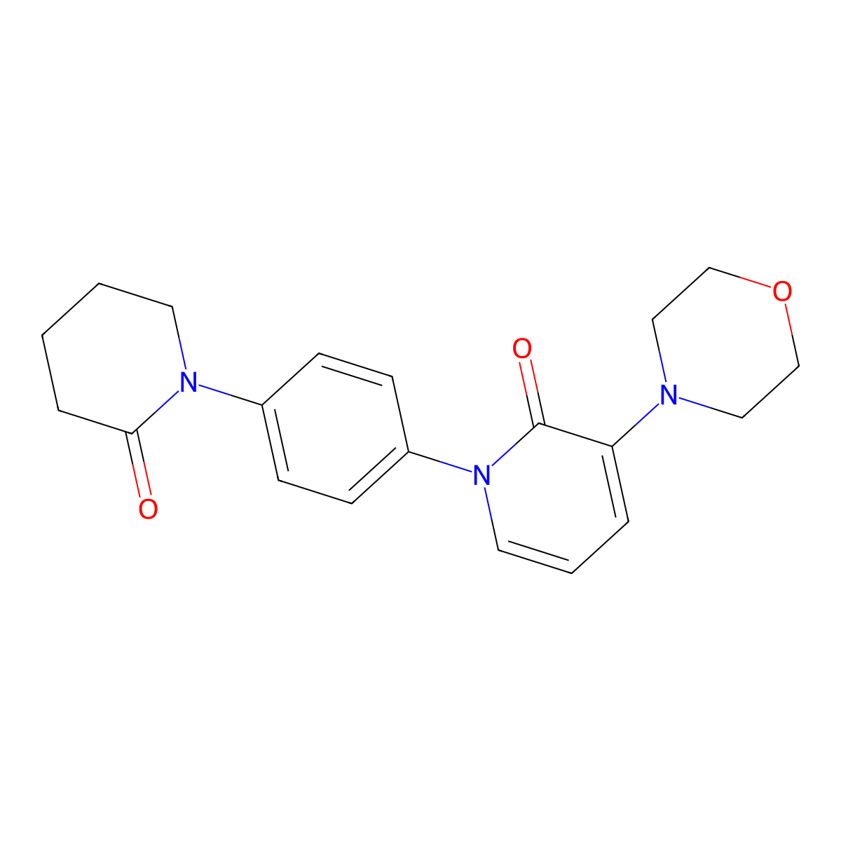 3-Morpholino-1-(4-(2-oxopiperidin-1-yl)phenyl)pyridin-2(1H)-one molecular structure, CAS 2413365-22-5