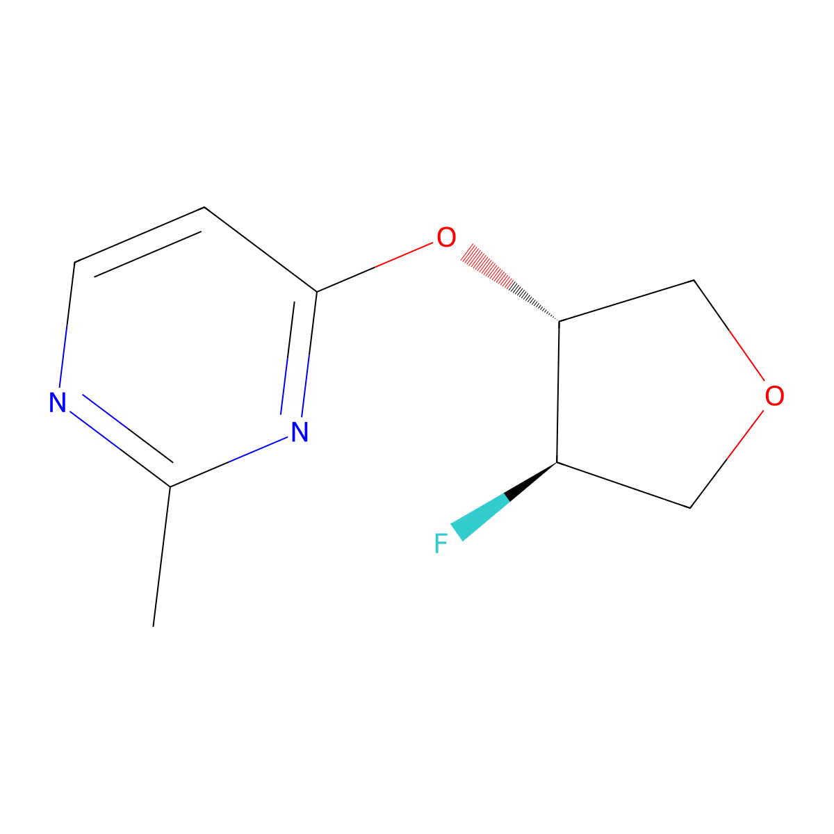 4-{[trans-4-Fluorooxolan-3-yl]oxy}-2-methylpyrimidine molecular structure, CAS 2413365-31-6