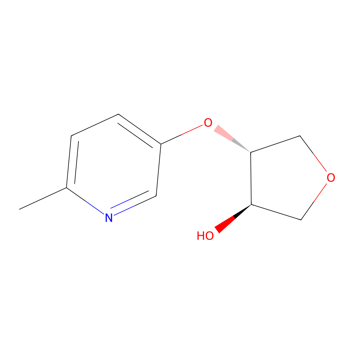 trans-4-[(6-Methylpyridin-3-yl)oxy]oxolan-3-ol molecular structure, CAS 2413365-35-0