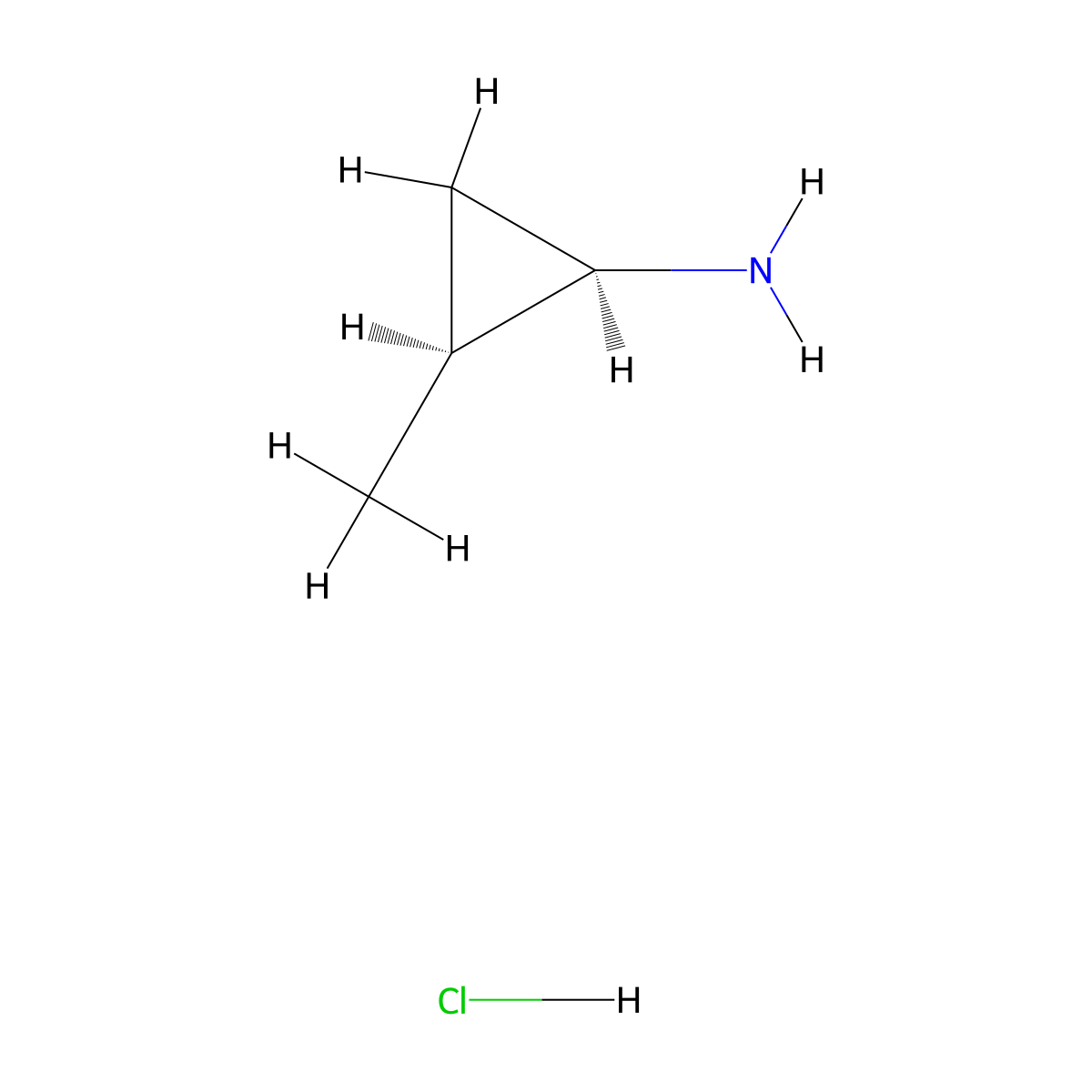 (1R,2S)-2-Methylcyclopropanamine hydrochloride molecular structure, CAS 2413365-42-9