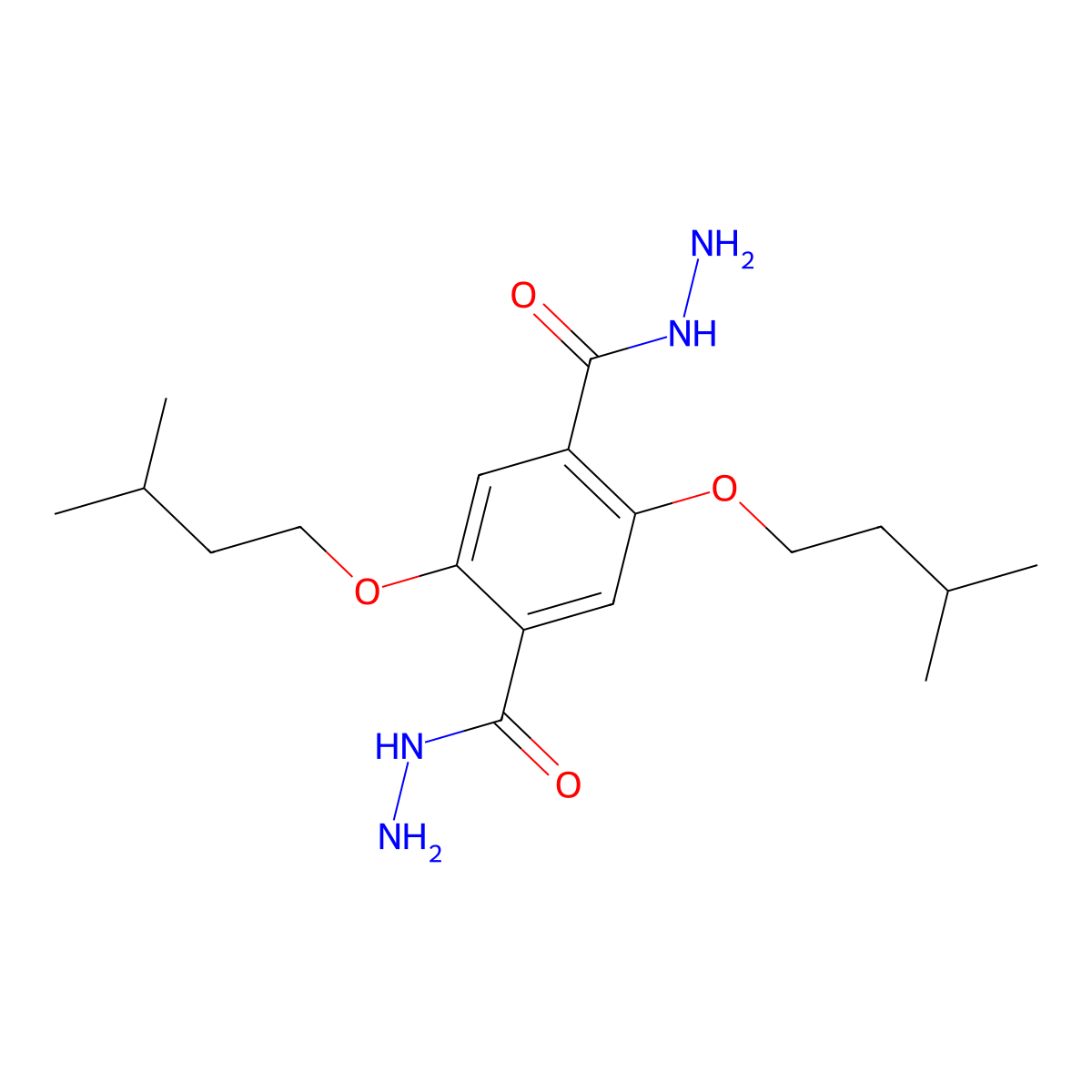 2,5-Bis(isopentyloxy)terephthalohydrazide molecular structure, CAS 2413366-66-0
