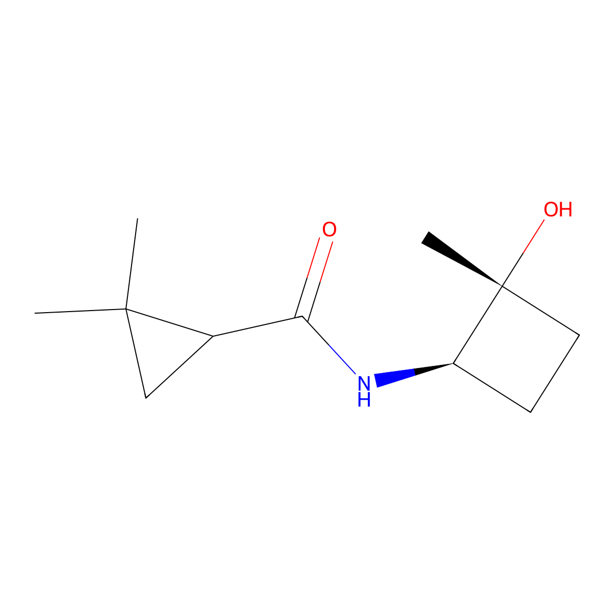 N-[(1R,2R)-2-Hydroxy-2-methylcyclobutyl]-2,2-dimethylcyclopropane-1-carboxamide molecular structure, CAS 2413372-38-8
