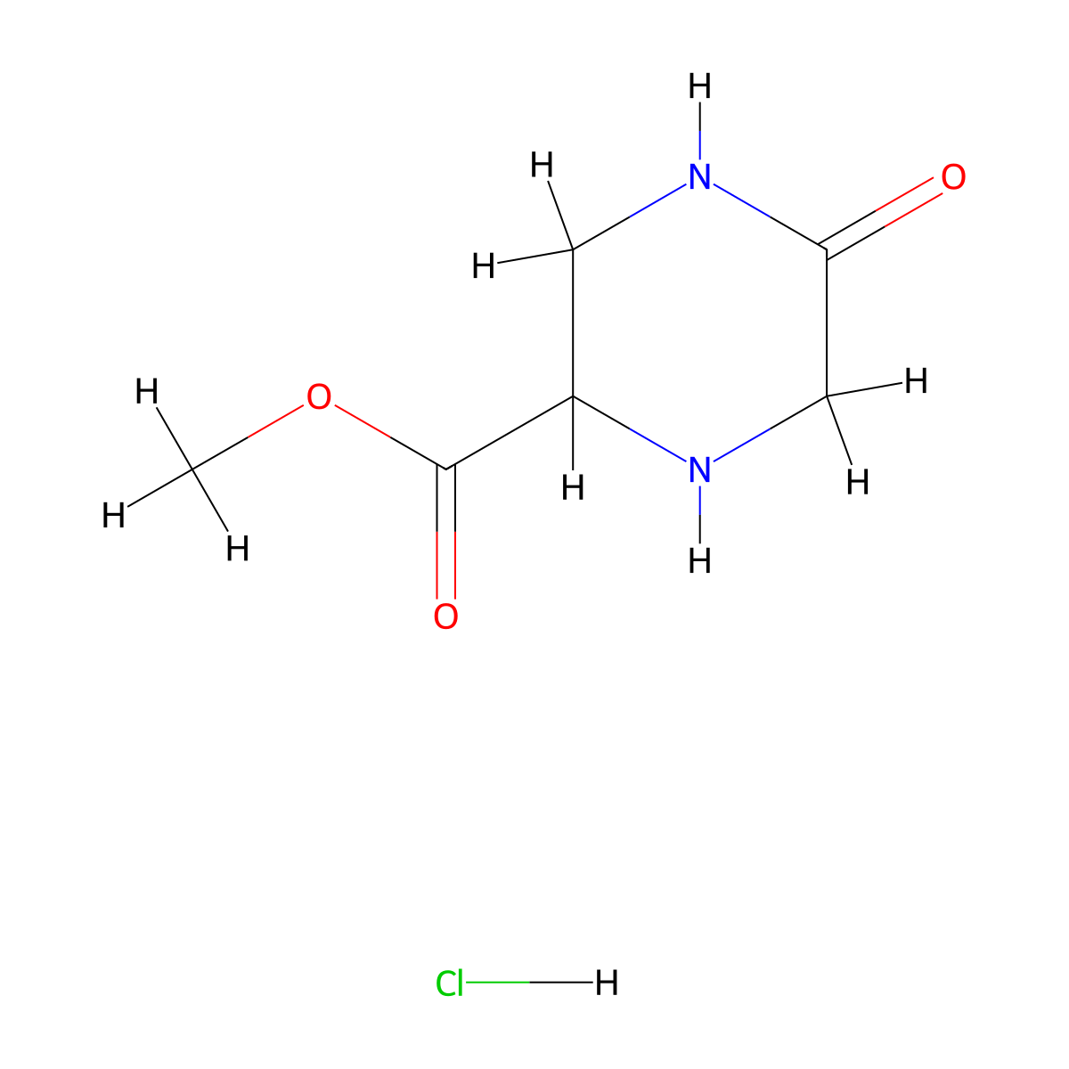 Methyl 5-oxopiperazine-2-carboxylate hydrochloride molecular structure, CAS 2413373-71-2