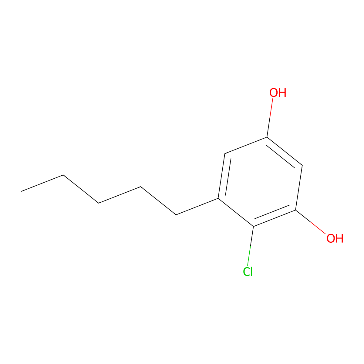 4-Chloro-5-pentylbenzene-1,3-diol molecular structure, CAS 2413373-81-4
