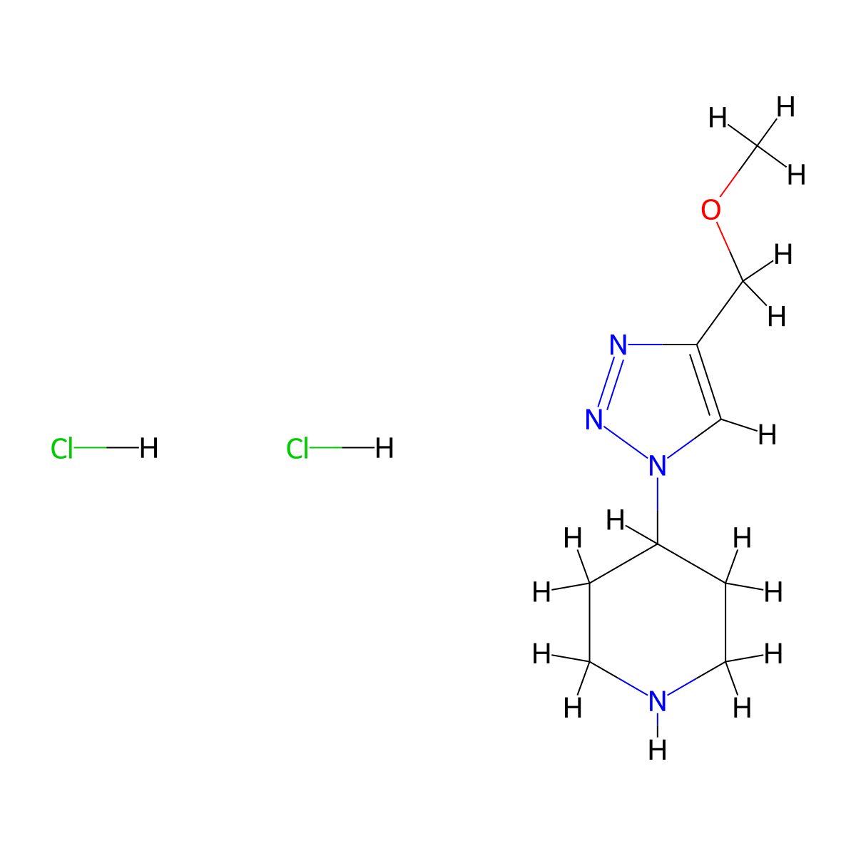 4-[4-(methoxymethyl)-1H-1,2,3-triazol-1-yl]piperidine dihydrochloride molecular structure, CAS 2413374-20-4