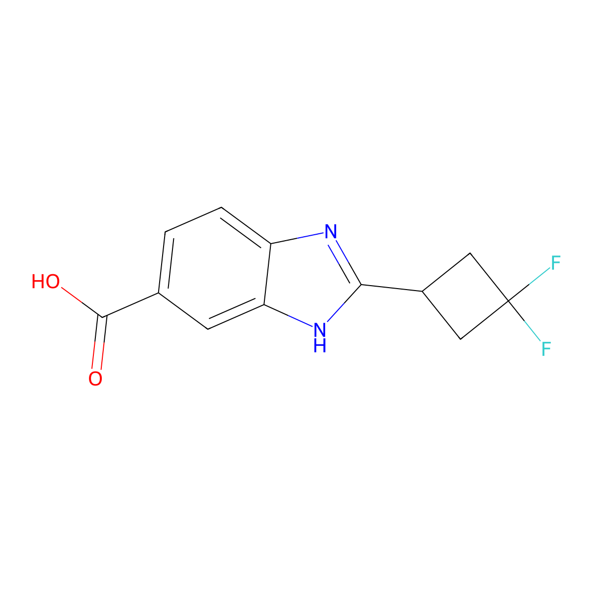 2-(3,3-Difluorocyclobutyl)-1h-benzimidazole-5-carboxylic acid molecular structure, CAS 2413374-73-7
