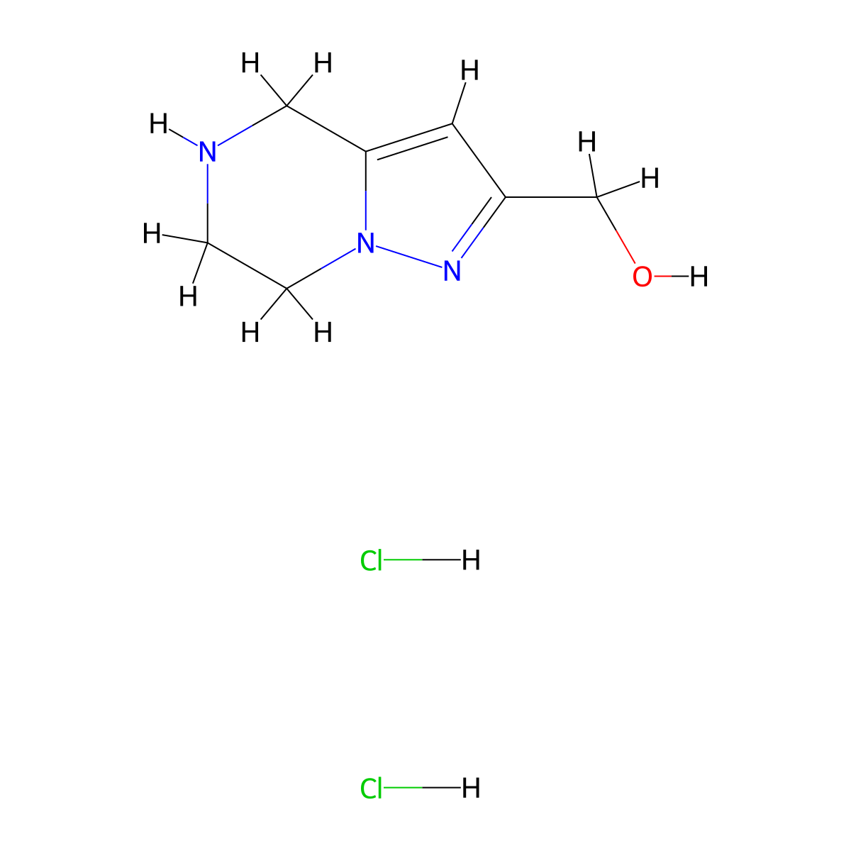 (4,5,6,7-Tetrahydropyrazolo[1,5-a]pyrazin-2-yl)methanol dihydrochloride molecular structure, CAS 2413374-74-8