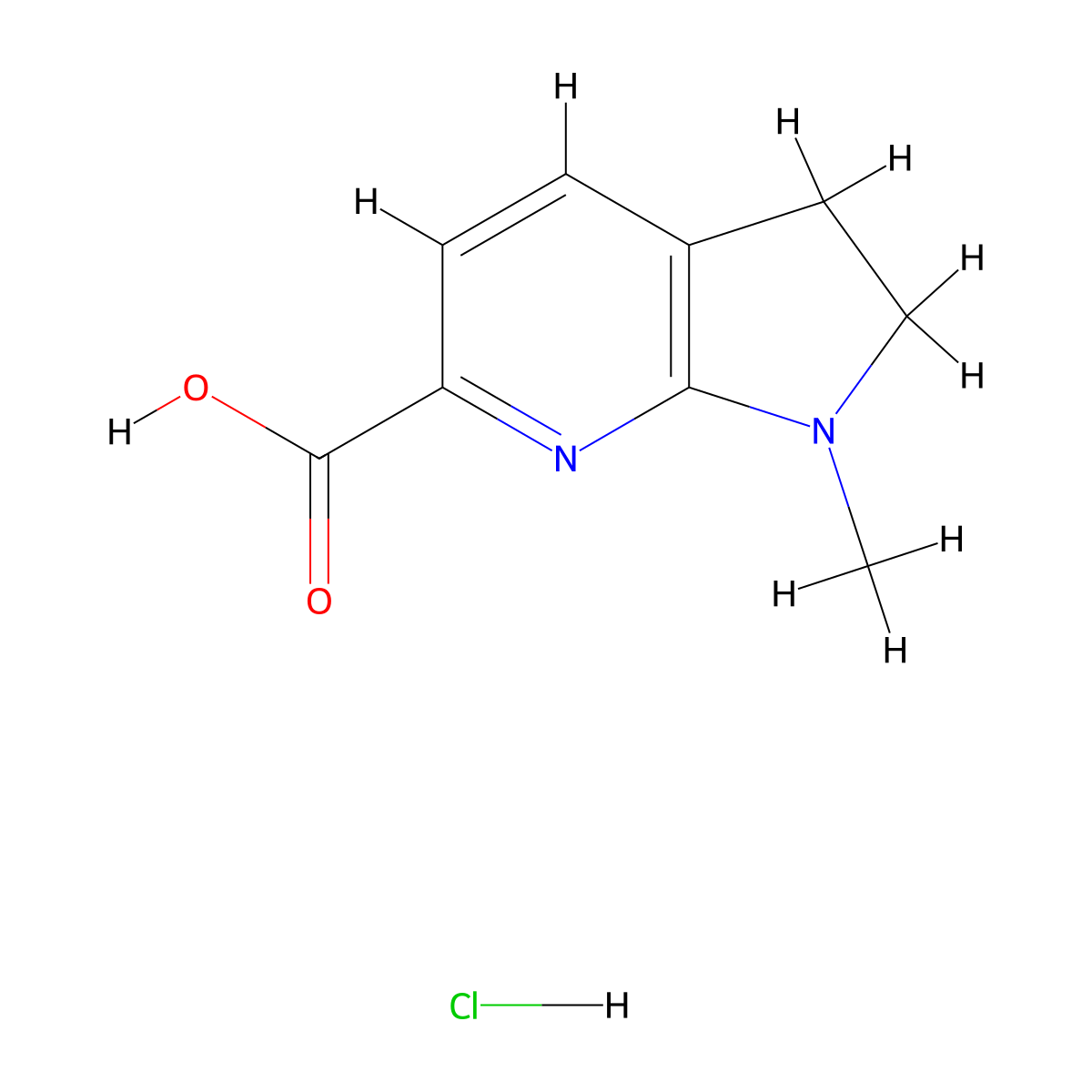 1-Methyl-2,3-dihydropyrrolo[2,3-b]pyridine-6-carboxylic acid;hydrochloride molecular structure, CAS 2413374-85-1
