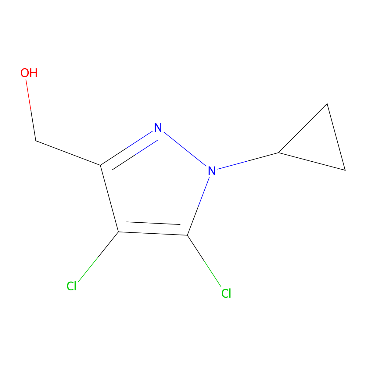 (4,5-Dichloro-1-cyclopropylpyrazol-3-yl)methanol molecular structure, CAS 2413374-89-5