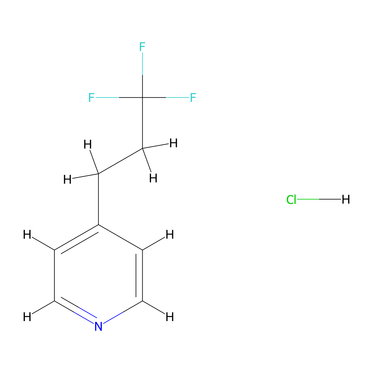 4-(3,3,3-Trifluoropropyl)pyridine;hydrochloride molecular structure, CAS 2413375-26-3