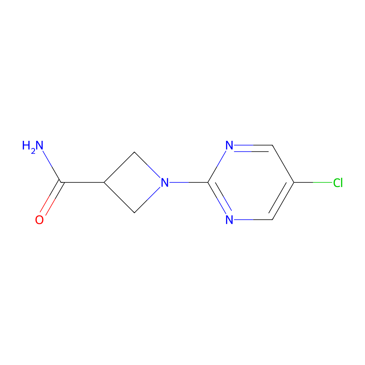 1-(5-Chloropyrimidin-2-yl)azetidine-3-carboxamide molecular structure, CAS 2413376-44-8