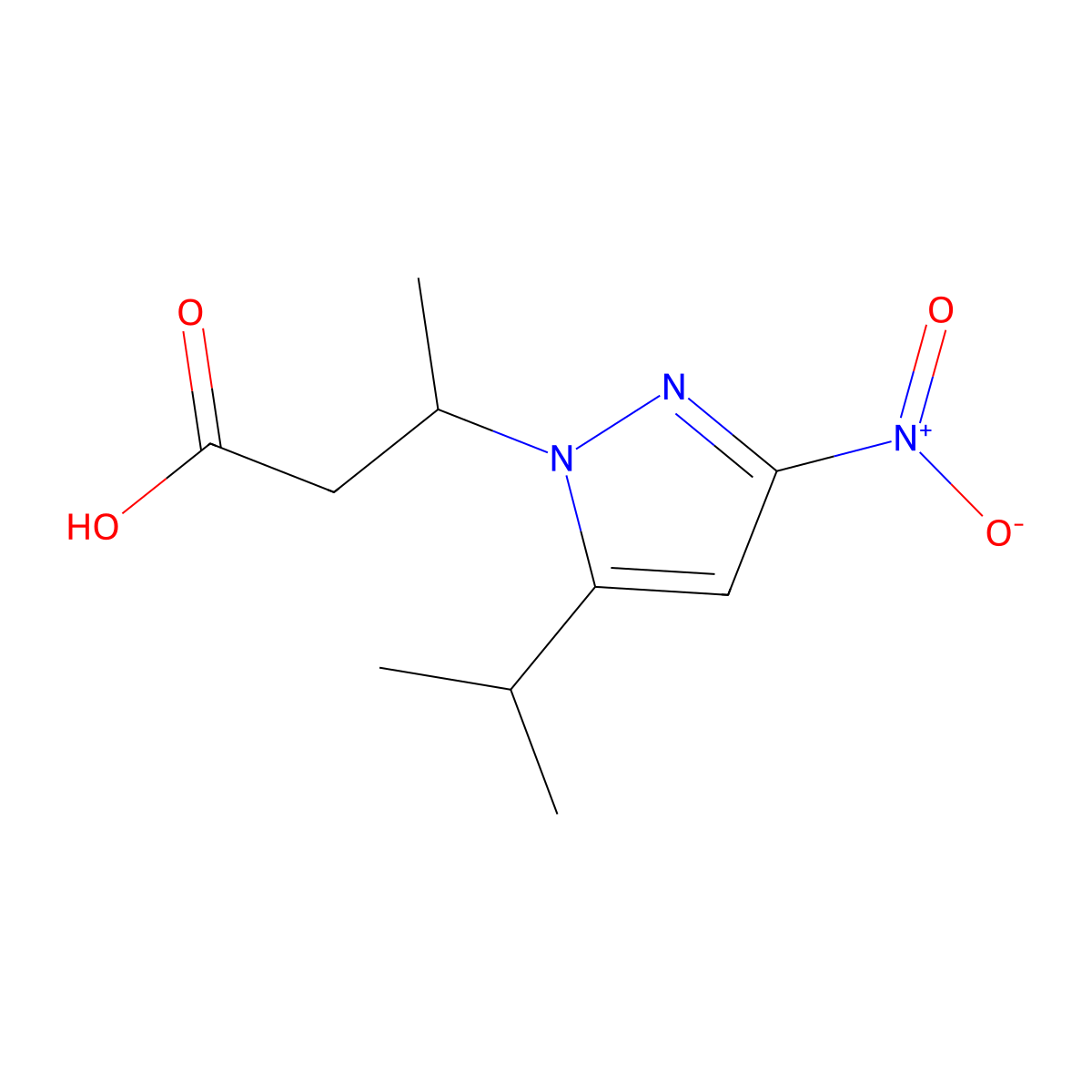 3-(5-Isopropyl-3-nitro-1H-pyrazol-1-YL)butanoic acid molecular structure, CAS 2413376-59-5