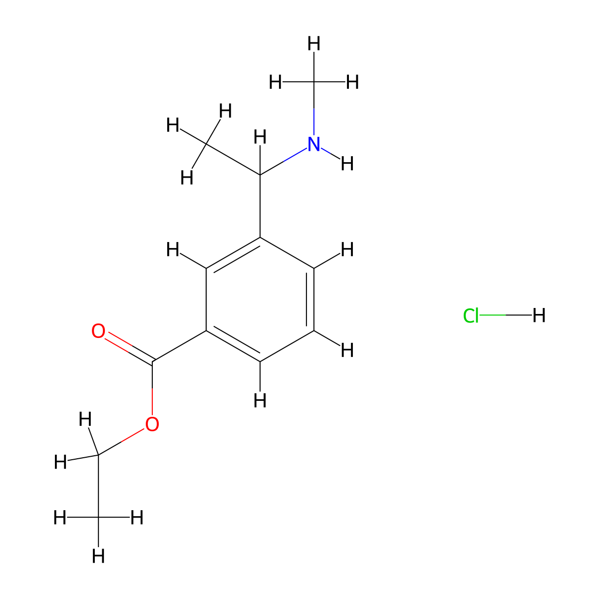 Ethyl 3-[1-(methylamino)ethyl]benzoate hydrochloride molecular structure, CAS 2413379-32-3
