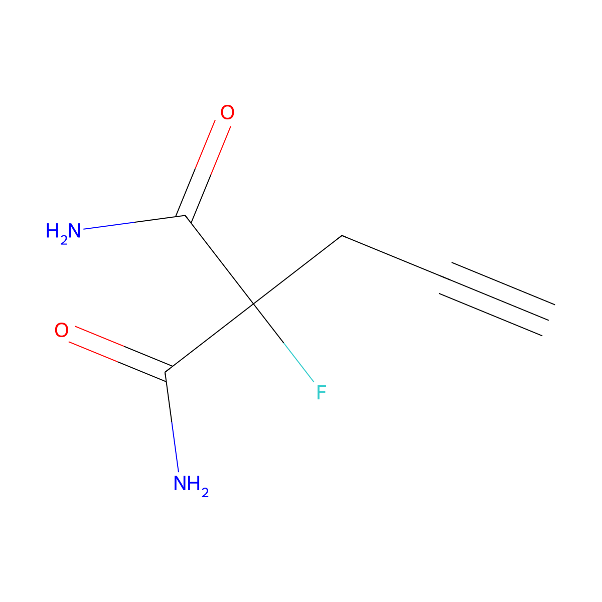 2-Fluoro-2-(prop-2-yn-1-yl)propanediamide molecular structure, CAS 2413379-37-8