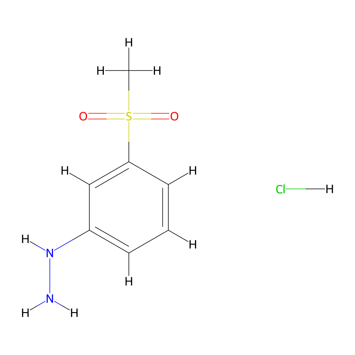 (3-Methanesulfonylphenyl)hydrazine hydrochloride molecular structure, CAS 2413379-84-5