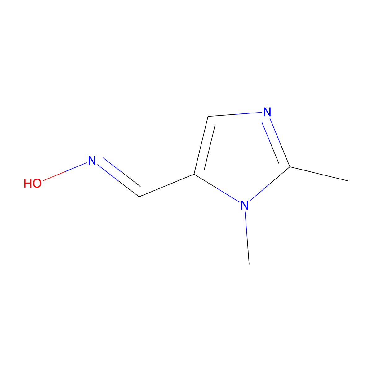 1H-Imidazole-5-carboxaldehyde, 1,2-dimethyl-, oxime molecular structure, CAS 24134-15-4