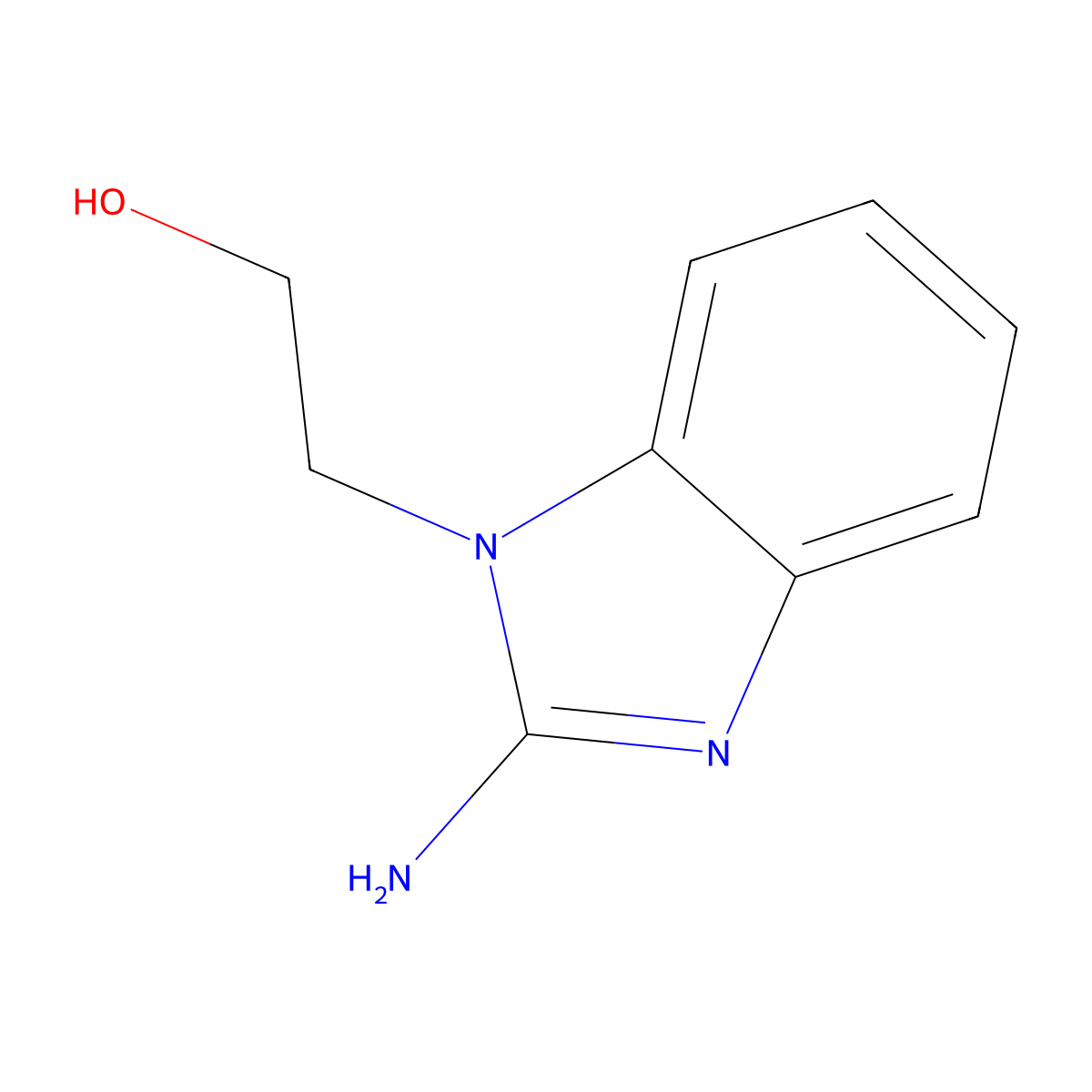 2-(2-amino-1H-benzo[d]imidazol-1-yl)ethanol molecular structure, CAS 24134-25-6