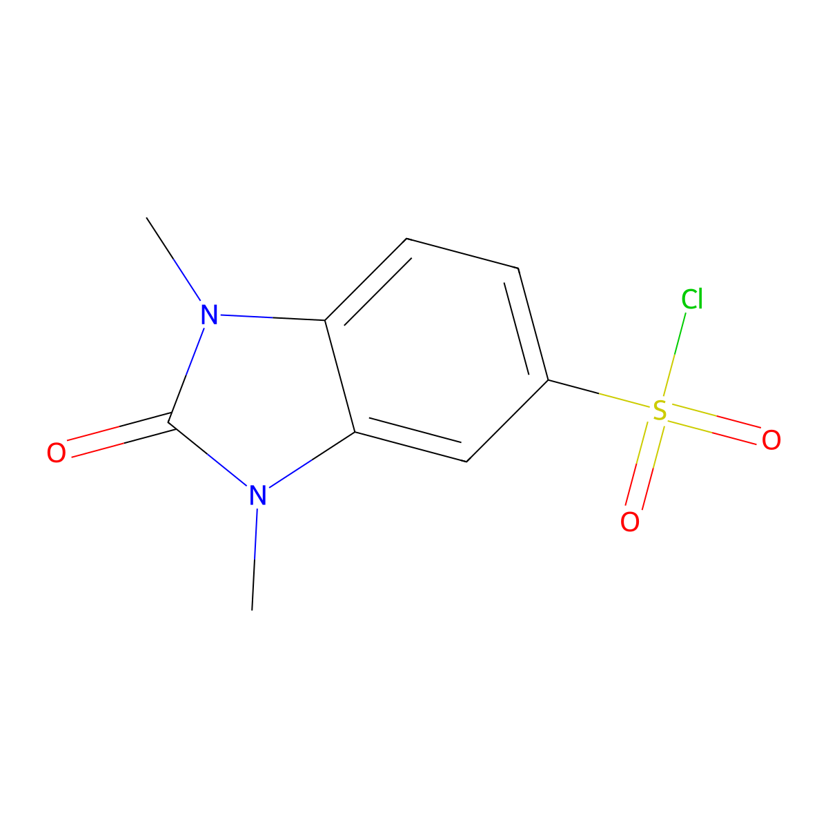 1,3-dimethyl-2-oxo-2,3-dihydro-1H-1,3-benzodiazole-5-sulfonyl chloride molecular structure, CAS 24134-65-4
