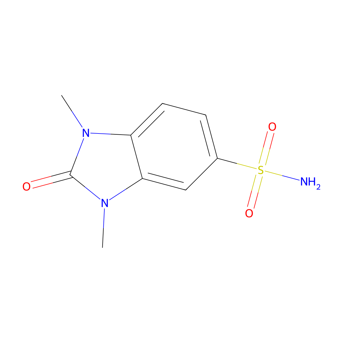2,3-Dihydro-1,3-dimethyl-2-oxo-1H-benzimidazole-5-sulfonamide molecular structure, CAS 24134-67-6