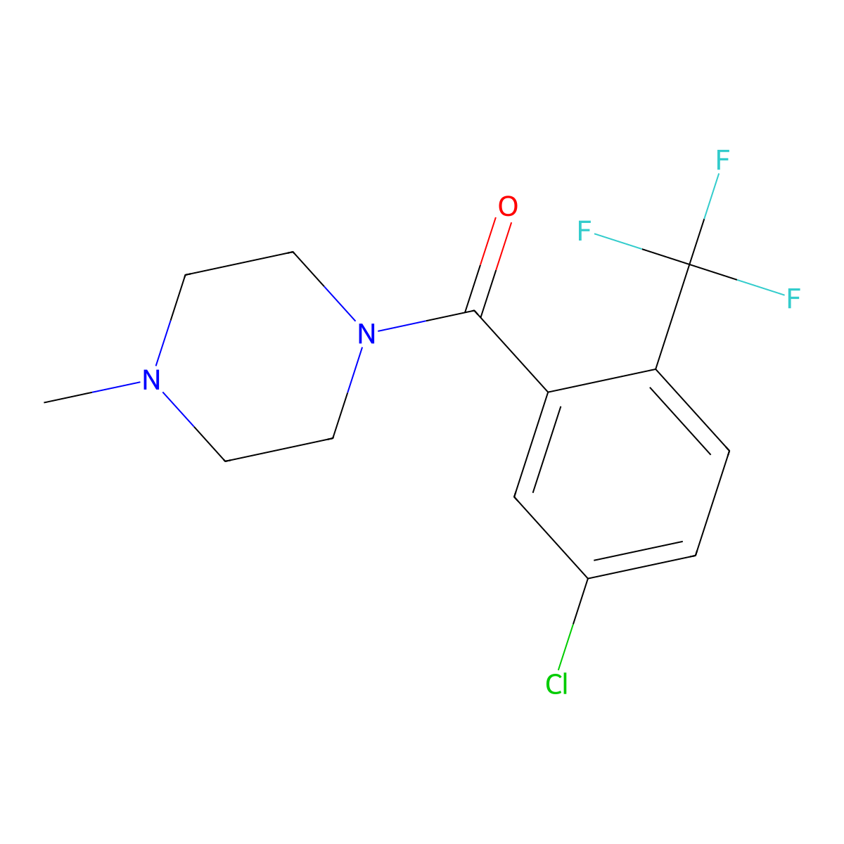 (5-Chloro-2-(trifluoromethyl)phenyl)(4-methylpiperazin-1-yl)methanone molecular structure, CAS 2413441-07-1