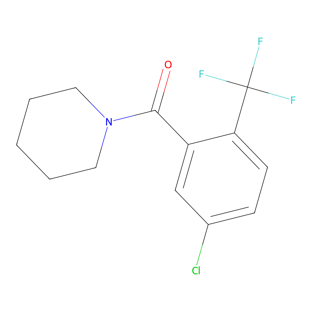 (5-Chloro-2-(trifluoromethyl)phenyl)(piperidin-1-yl)methanone molecular structure, CAS 2413441-09-3