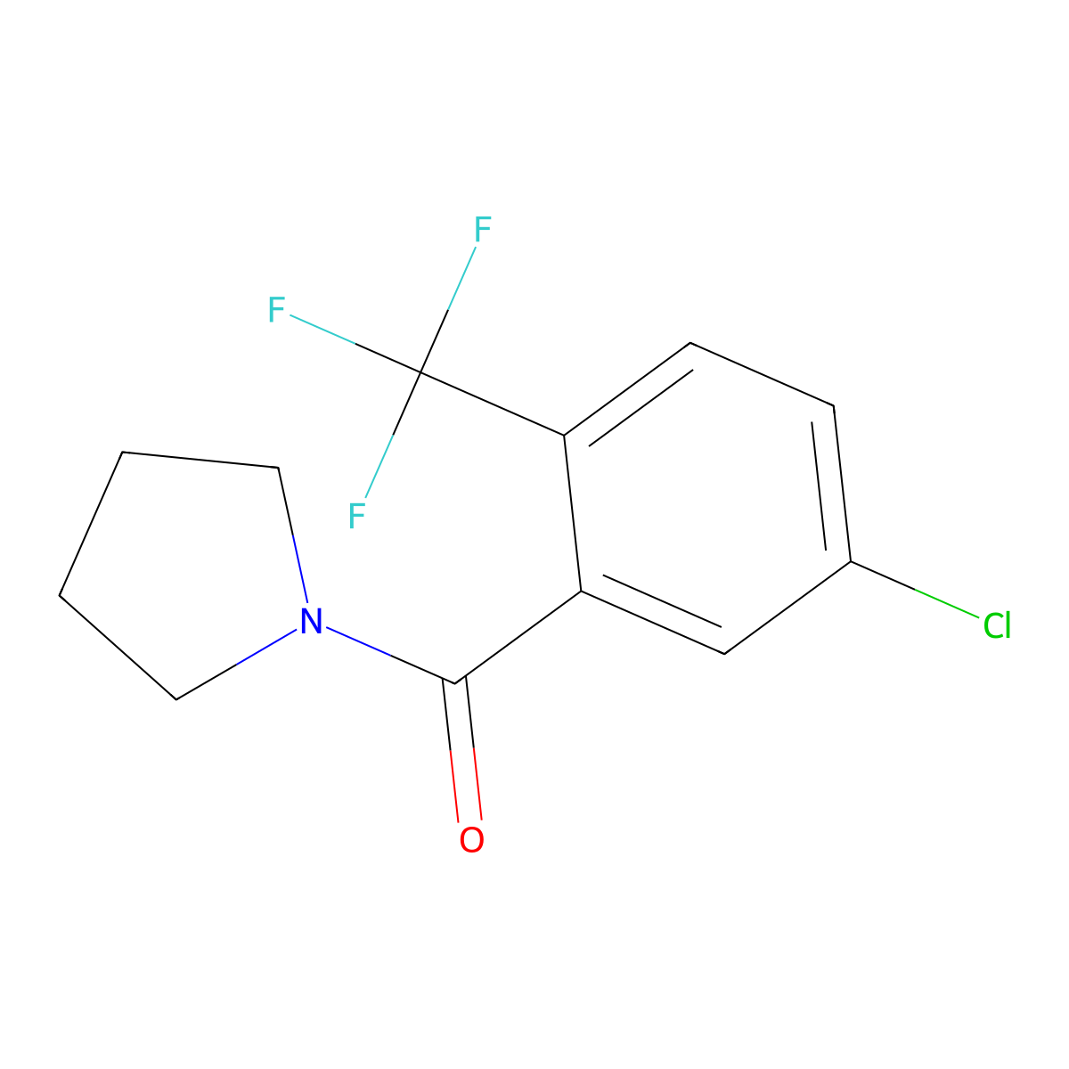 (5-Chloro-2-(trifluoromethyl)phenyl)(pyrrolidin-1-yl)methanone molecular structure, CAS 2413441-11-7