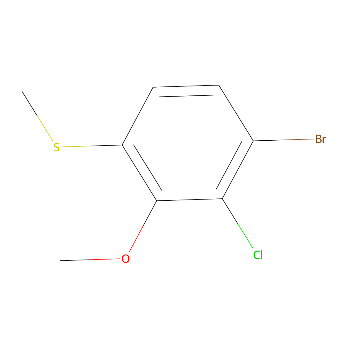 (4-Bromo-3-chloro-2-methoxyphenyl)(methyl)sulfane molecular structure, CAS 2413441-12-8