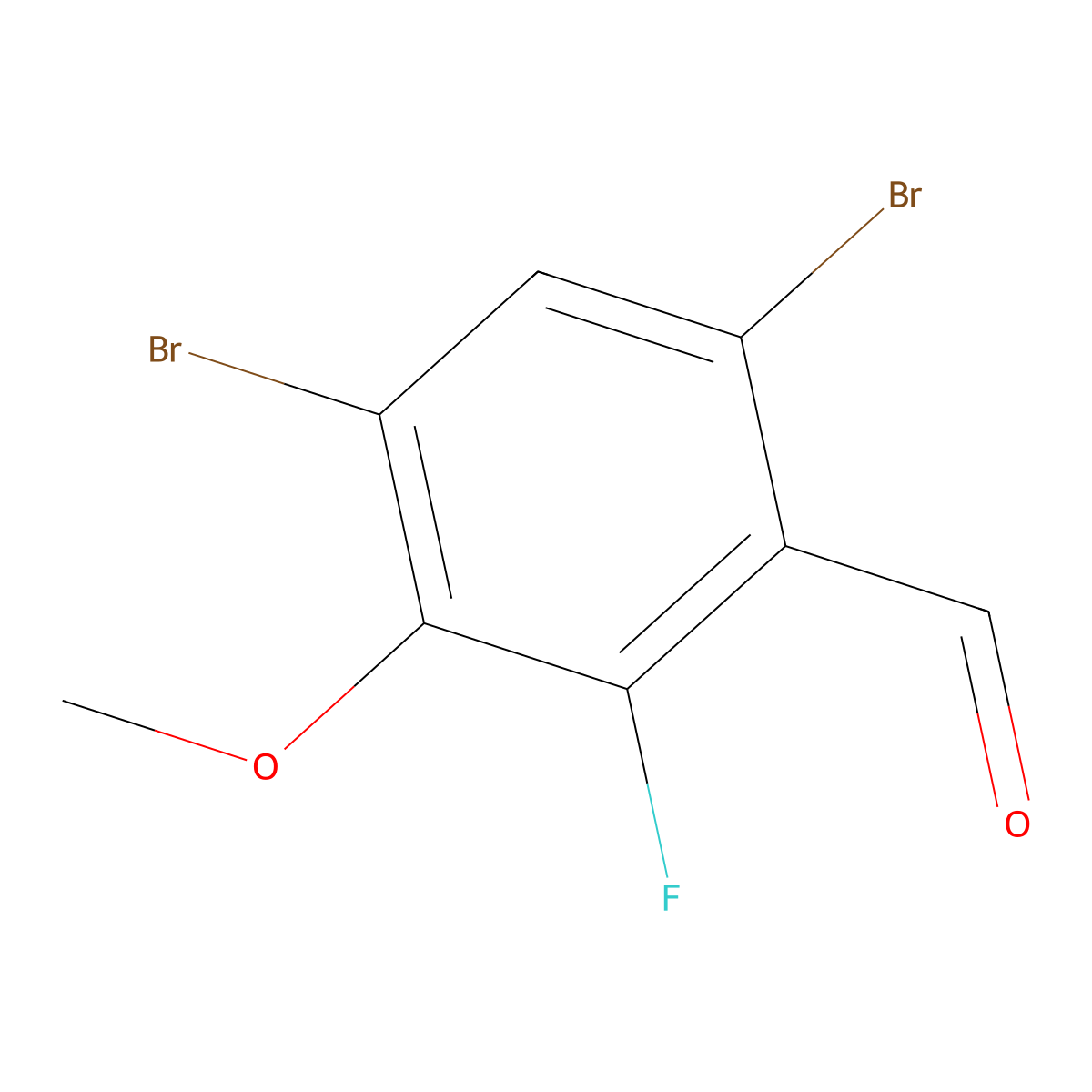 4,6-Dibromo-2-fluoro-3-methoxybenzaldehyde molecular structure, CAS 2413441-14-0