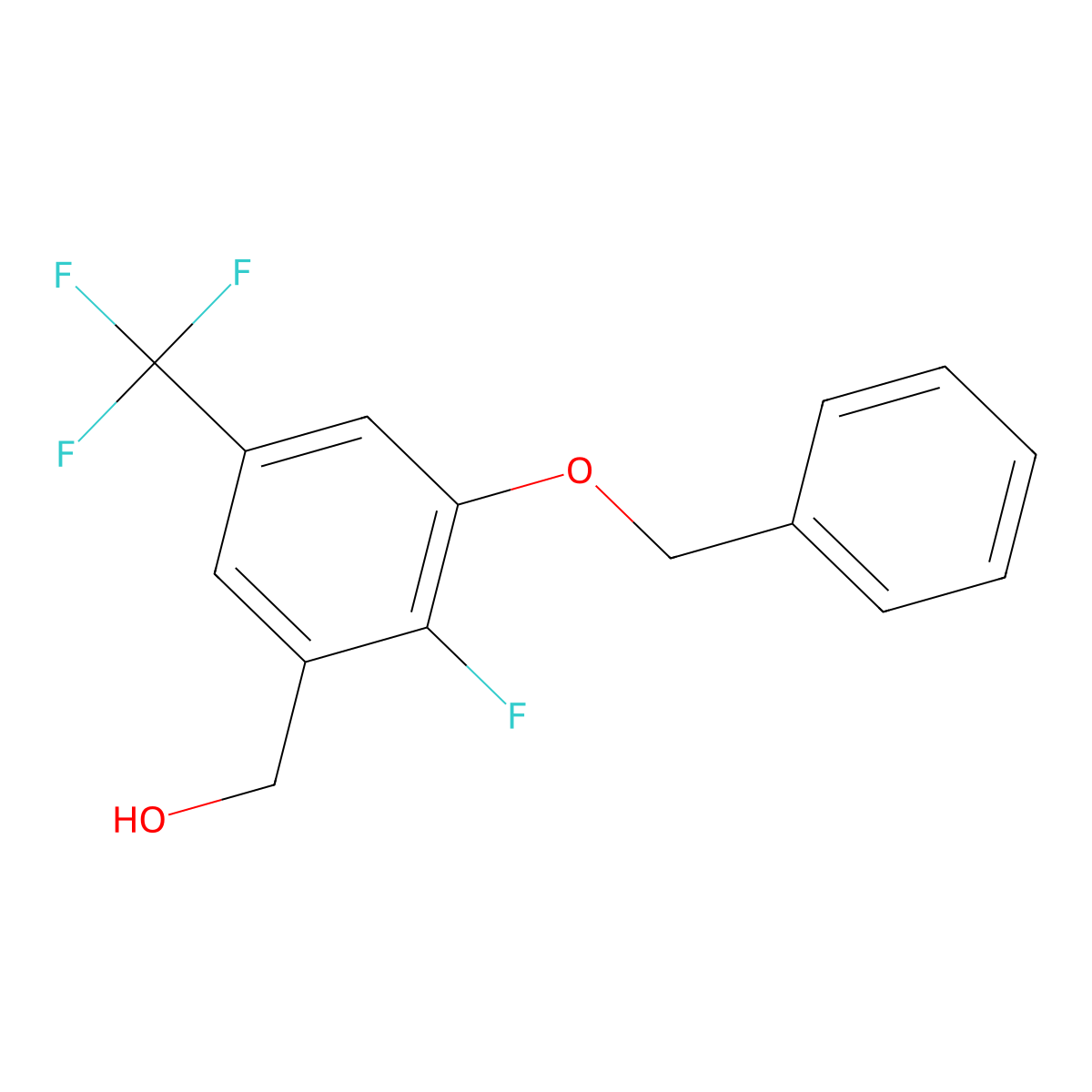 (3-(Benzyloxy)-2-fluoro-5-(trifluoromethyl)phenyl)methanol molecular structure, CAS 2413441-16-2