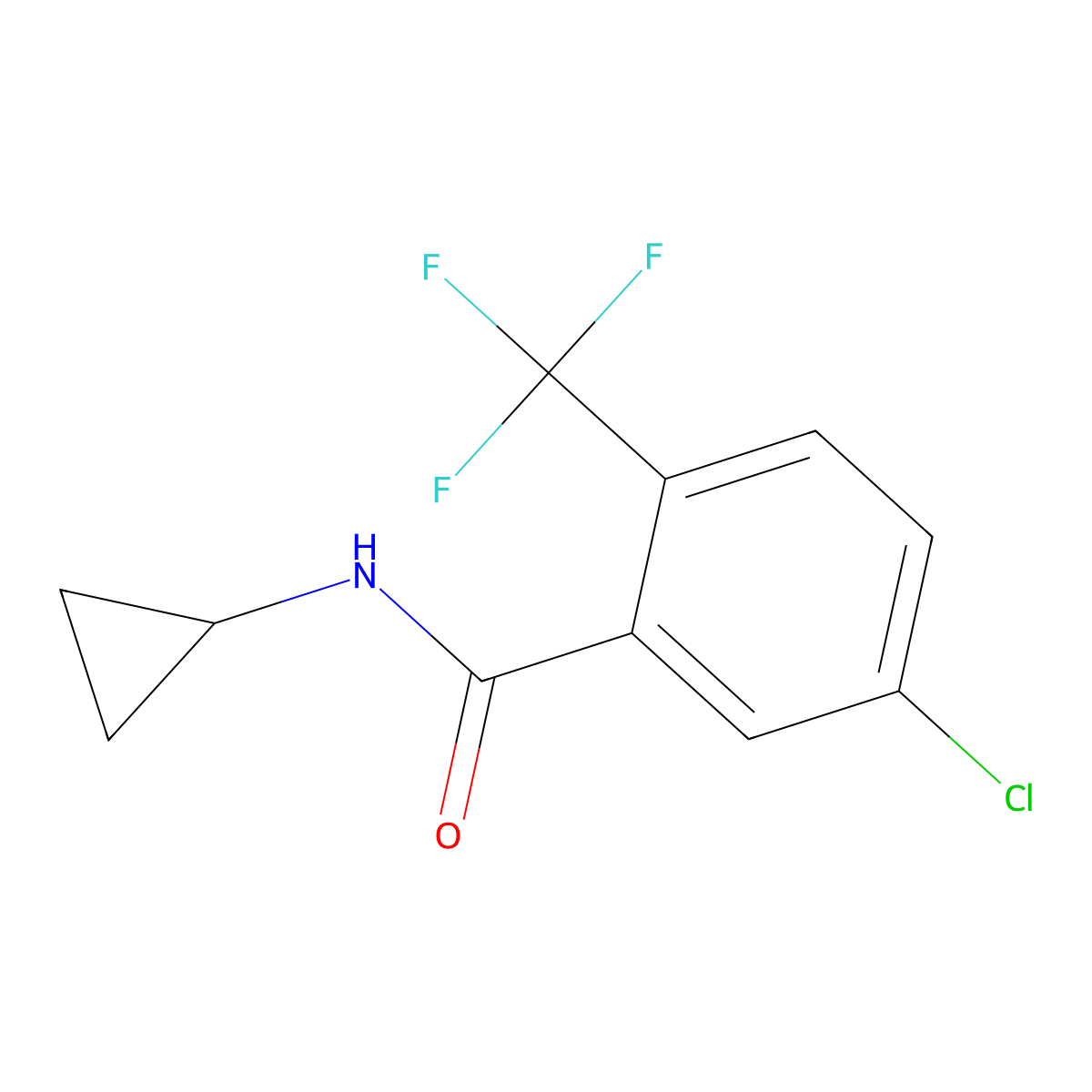 5-Chloro-N-cyclopropyl-2-(trifluoromethyl)benzamide molecular structure, CAS 2413441-25-3