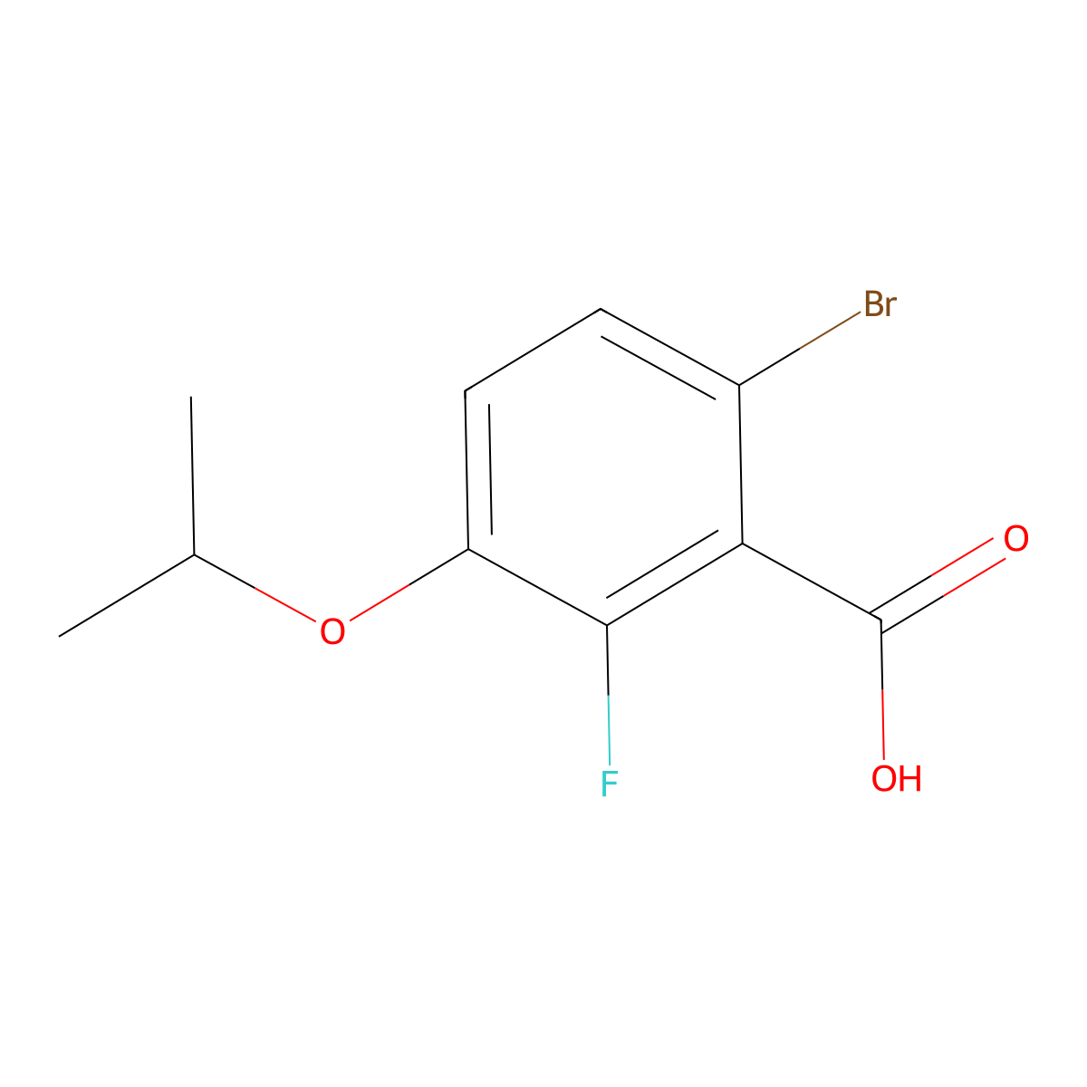 6-Bromo-2-fluoro-3-isopropoxybenzoic acid molecular structure, CAS 2413441-26-4