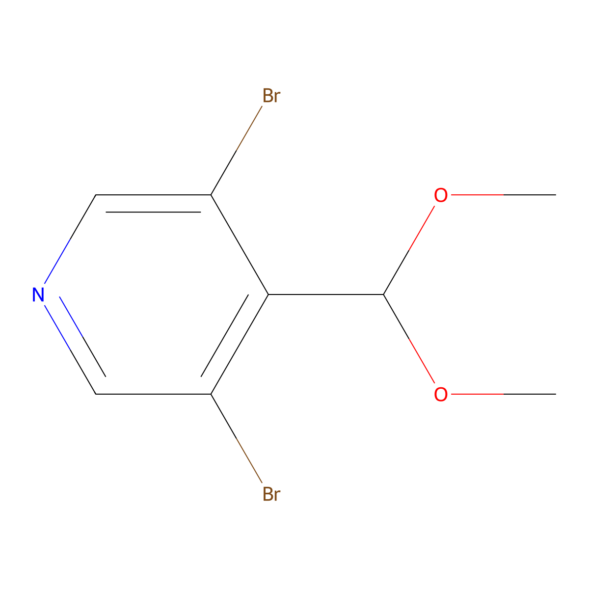 3,5-Dibromo-4-(dimethoxymethyl)pyridine molecular structure, CAS 2413441-27-5