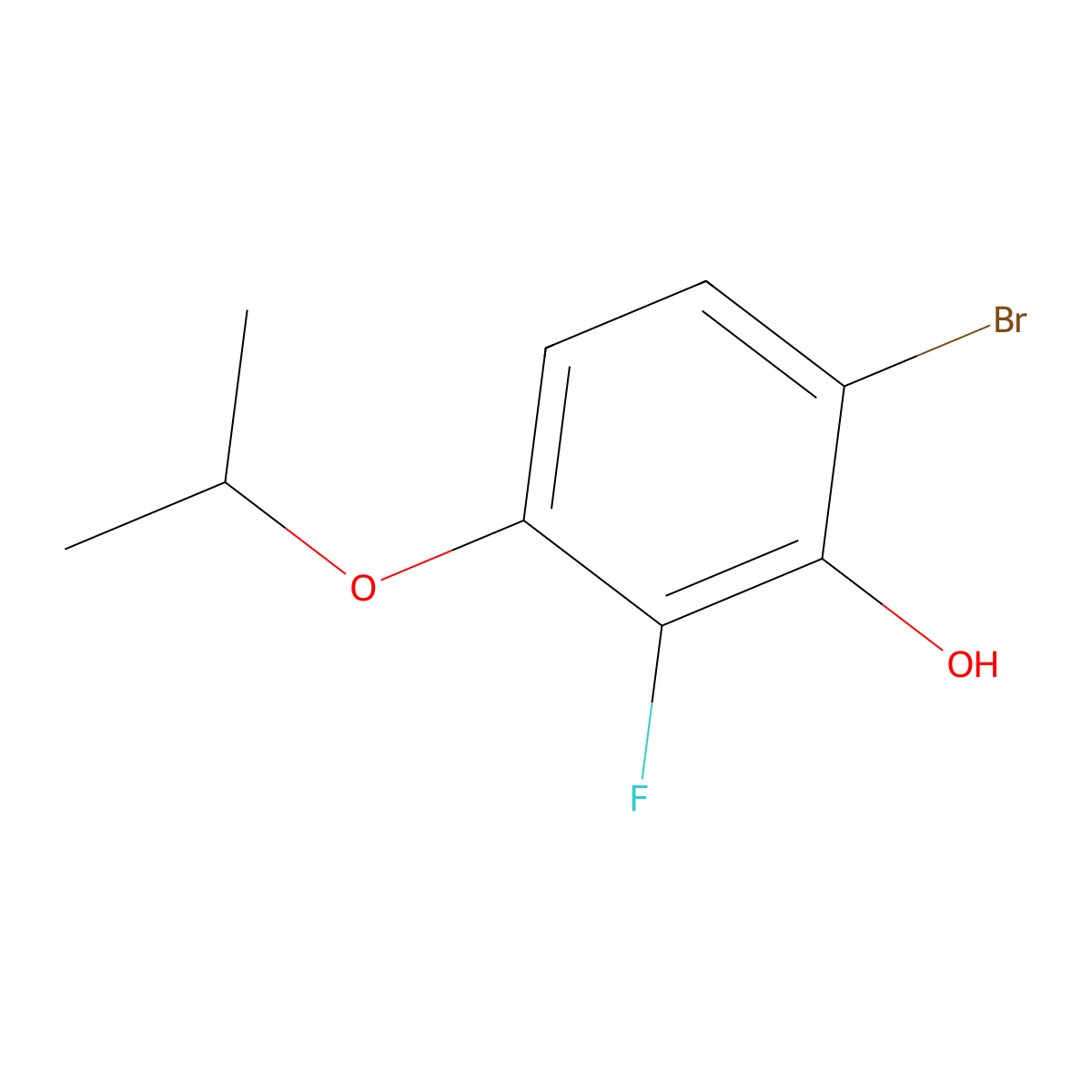 6-Bromo-2-fluoro-3-isopropoxyphenol molecular structure, CAS 2413441-32-2