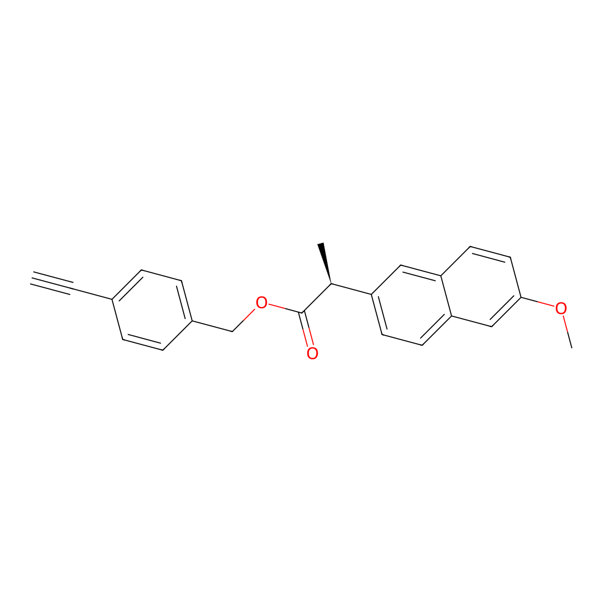 4-Ethynylbenzyl (S)-2-(6-methoxynaphthalen-2-YL)propanoate molecular structure, CAS 2413477-14-0