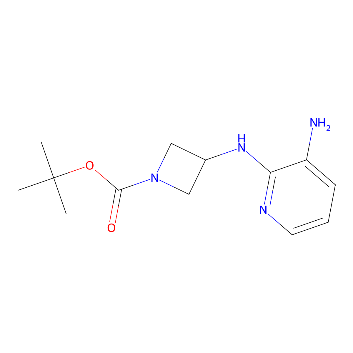 Tert-butyl 3-[(3-aminopyridin-2-yl)amino]azetidine-1-carboxylate molecular structure, CAS 2413478-34-7