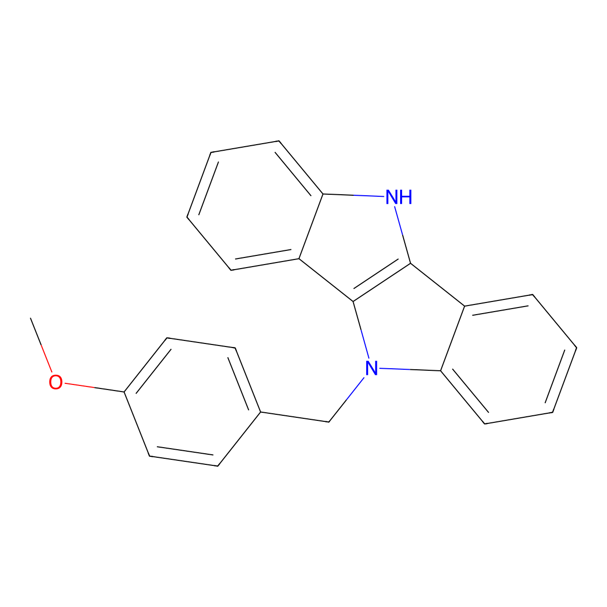 5-(4-Methoxybenzyl)-5,10-dihydroindolo[3,2-b]indole molecular structure, CAS 2413566-73-9