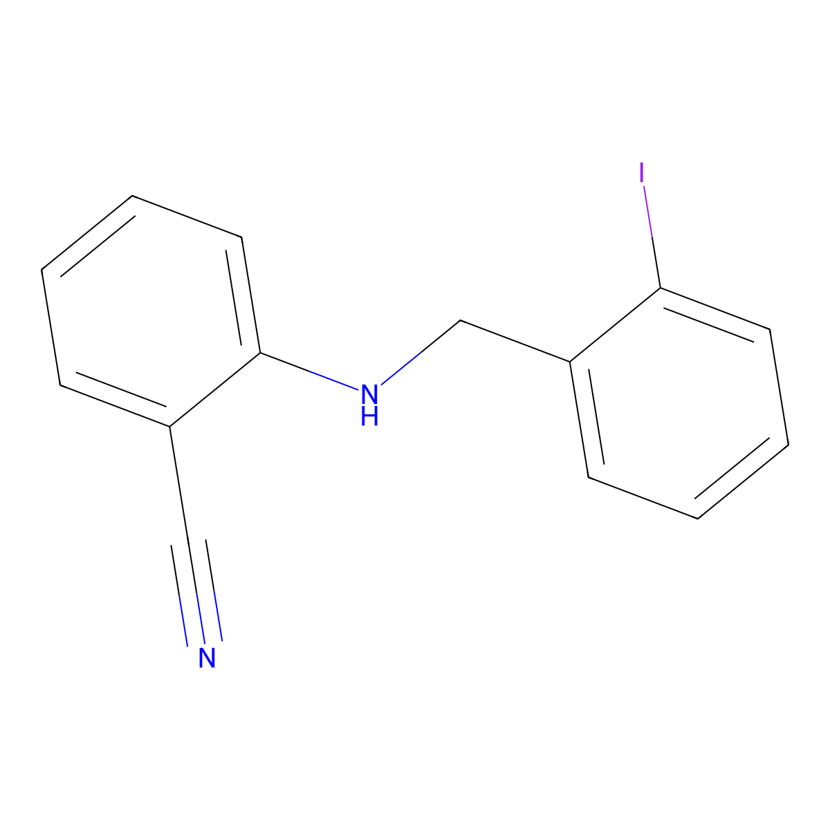 2-((2-Iodobenzyl)amino)benzonitrile molecular structure, CAS 2413567-16-3